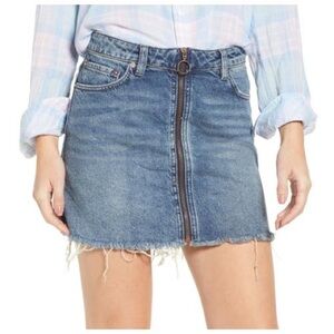 NWT Free People Zip It Up  Denim Skirt size 25